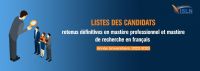 Listes des candidats retenus définitives en mastère professionnel et mastère de recherche en français -A.U:2022-2023