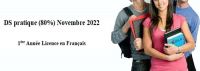 DS pratique (80%) :1ère Année Licence en Français-Novembre 2022