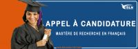 Appel à candidature mastère de recherche en Français A.U 2023-2024
