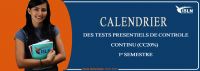 Calendrier desTests présentiels de Contrôle Continu (CC 20%) : 1er semestre 2023-2024